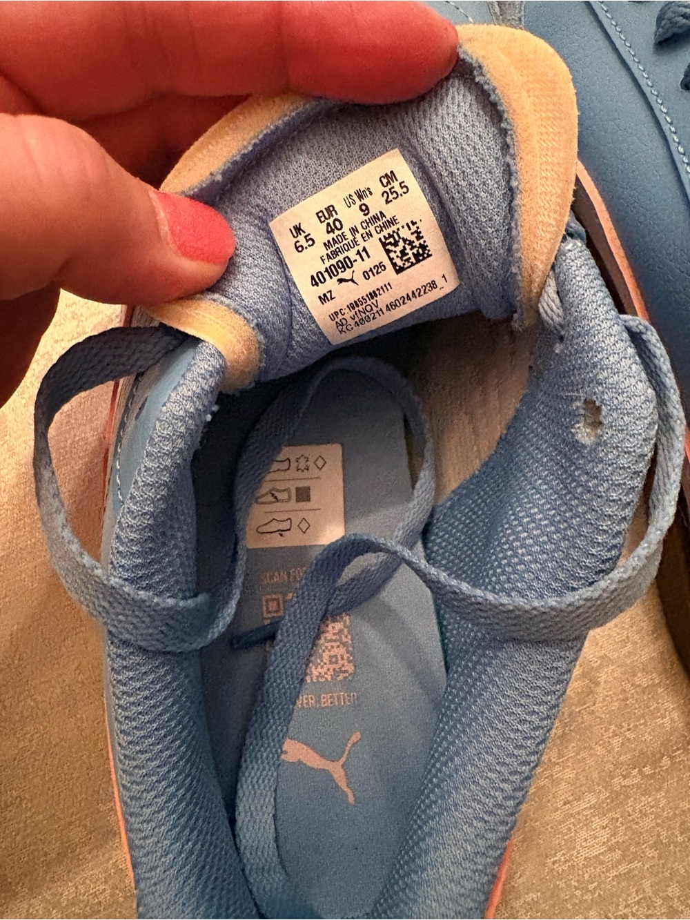 Puma Kids Light Blue and Pink Casual Sneakers